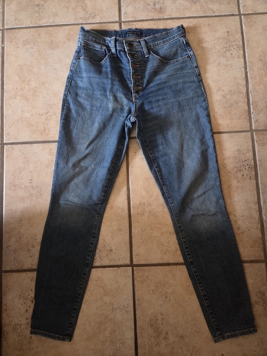 Lucky Brand Denim - Lucky Brand High Waisted Skinny Button-Fly Jeans - Medium Blue Wash Size 8/29